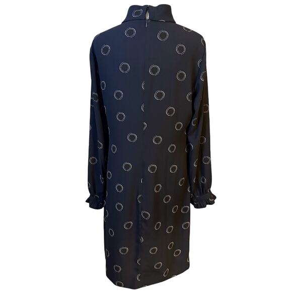 Hobbs London Navy Clarice Polka Dot Print Long Sleeve Shift Dress US Size 6 - Picture 5 of 10